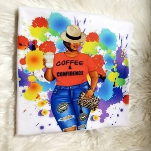 Women tee Coffee and Confidence